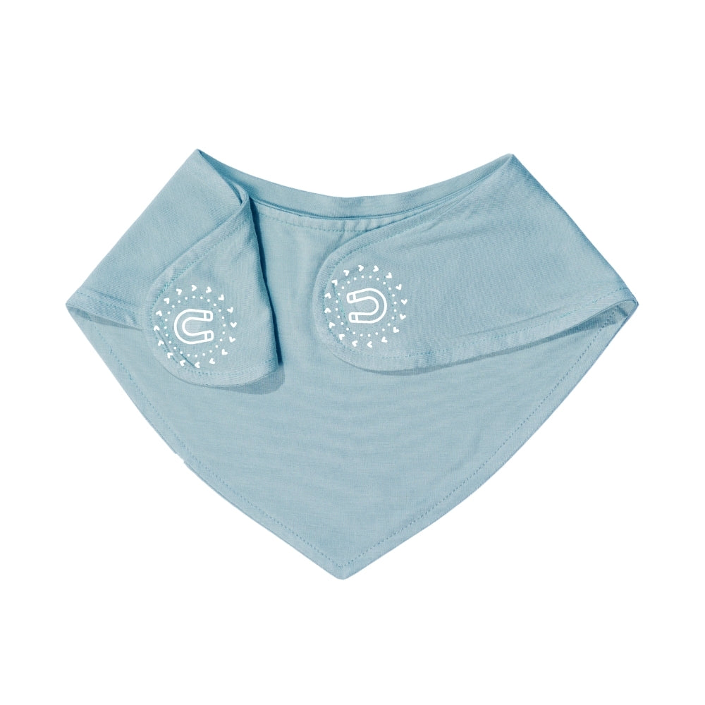  Blue magnetic baby bamboo bibs - back side birdie