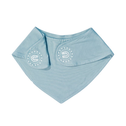  Blue magnetic baby bamboo bibs - back side birdie