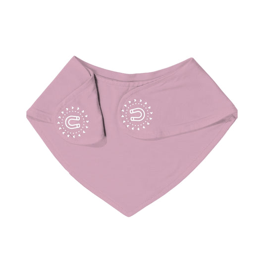  Pink magnetic baby bamboo bibs - back side birdie
