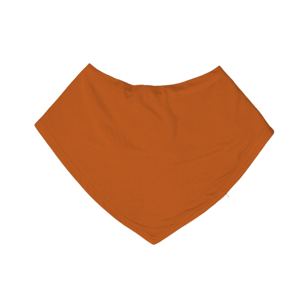 Terracotta orange magnetic baby bamboo bib - front side