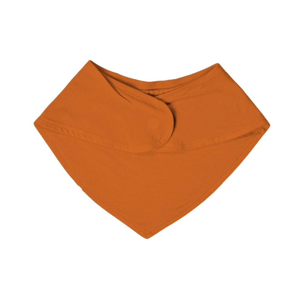 Terracotta orange magnetic baby bamboo bib - back side 2