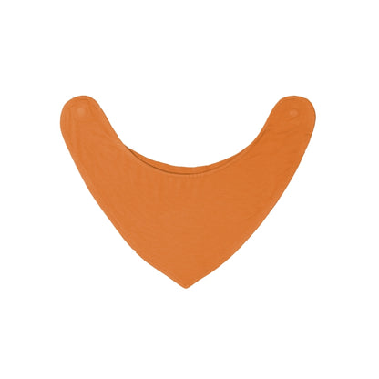 Terracotta orange magnetic baby bamboo bib - front side open