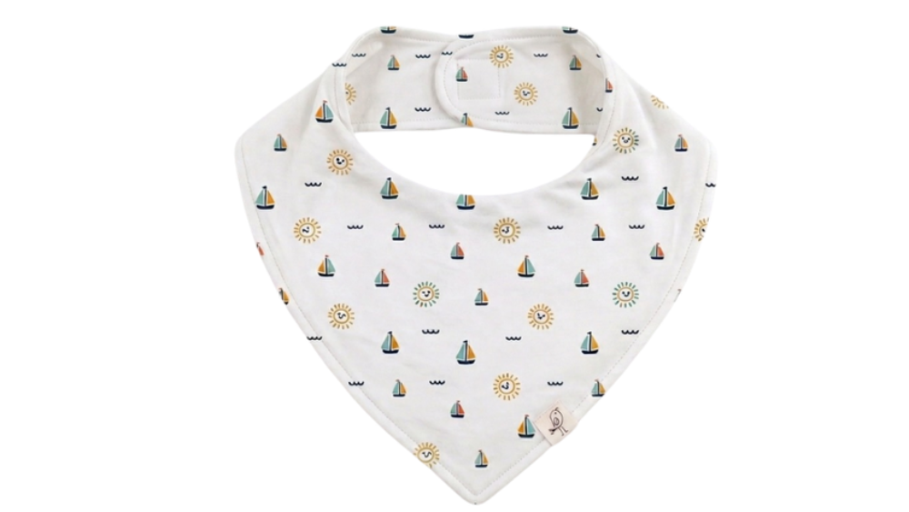 Bamboo Magnetic Bandana Bib - Coastal
