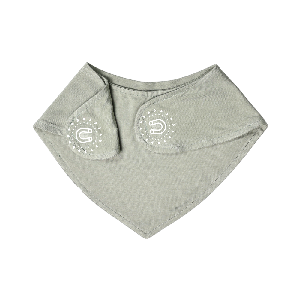 Sage magnetic baby bamboo bibs - back side birdie